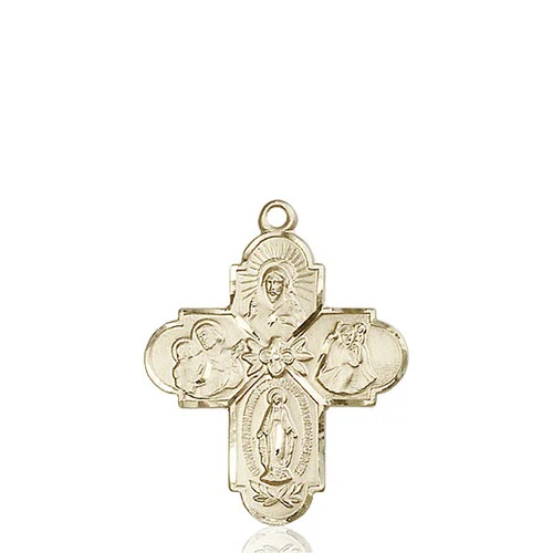 14kt Gold 4-Way Medal 1 X 7/8"