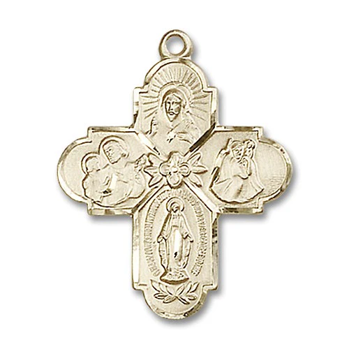 14kt Gold 4-Way Medal 1 X 7/8" - Image 2