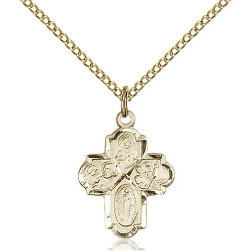 14kt Gold Filled 4-Way Pendant 3/4 X 1/2"
