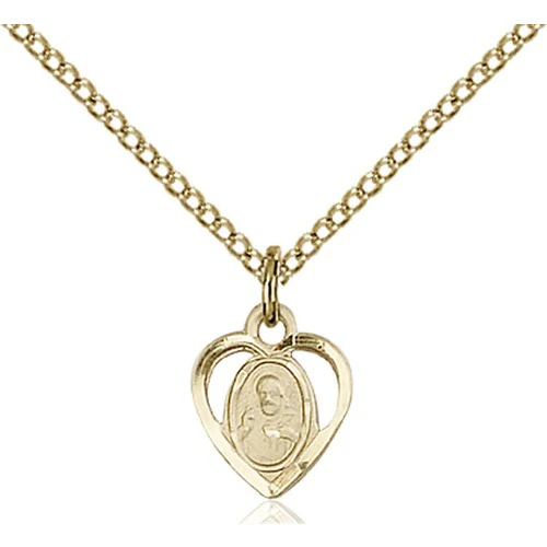 14kt Gold Filled Scapular Pendant 3/8 X 3/8"