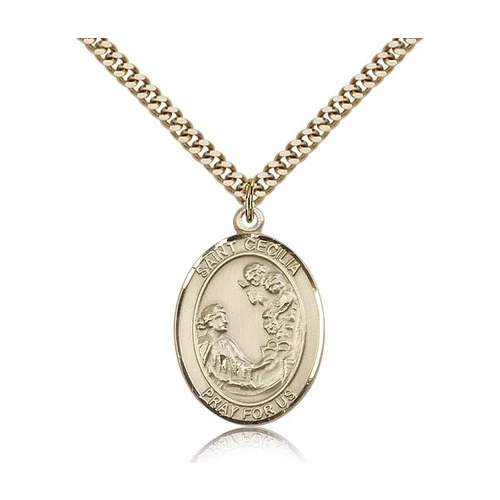 14kt Gold Filled St. Cecilia Pendant w/ chain