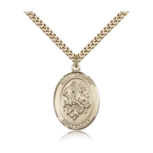 14kt Gold Filled St. George Pendant w/ chain