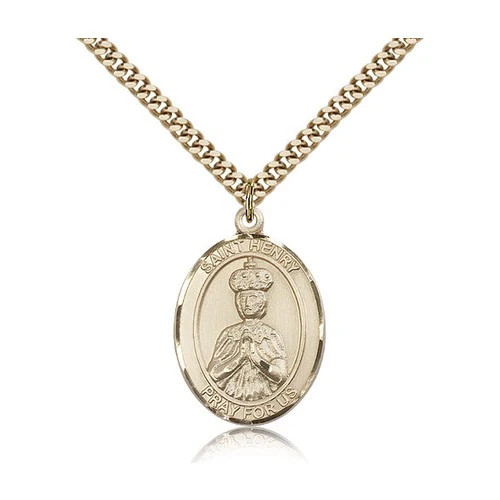 14kt Gold Filled St. Henry II Pendant w/ chain