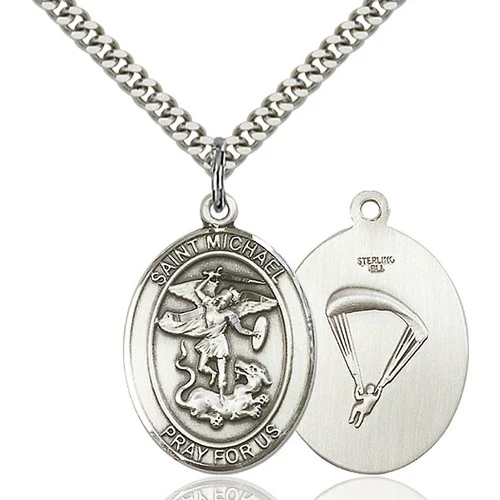 14kt Gold Filled St. Michael / Paratrooper Pendant w/ chain - Image 2