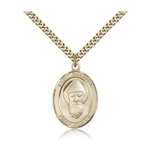 14kt Gold Filled St. Sharbel Pendant w/ Chain