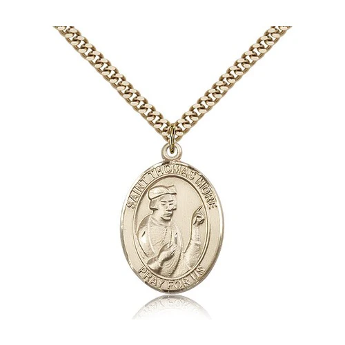 14kt Gold Filled St. Thomas More Pendant w/ chain