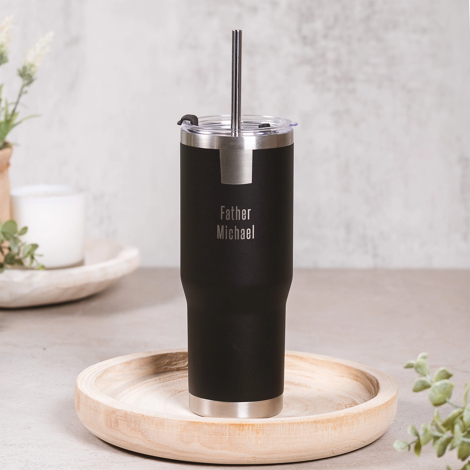 30 oz. Personalized Priest Tumbler with Straw - Image 2
