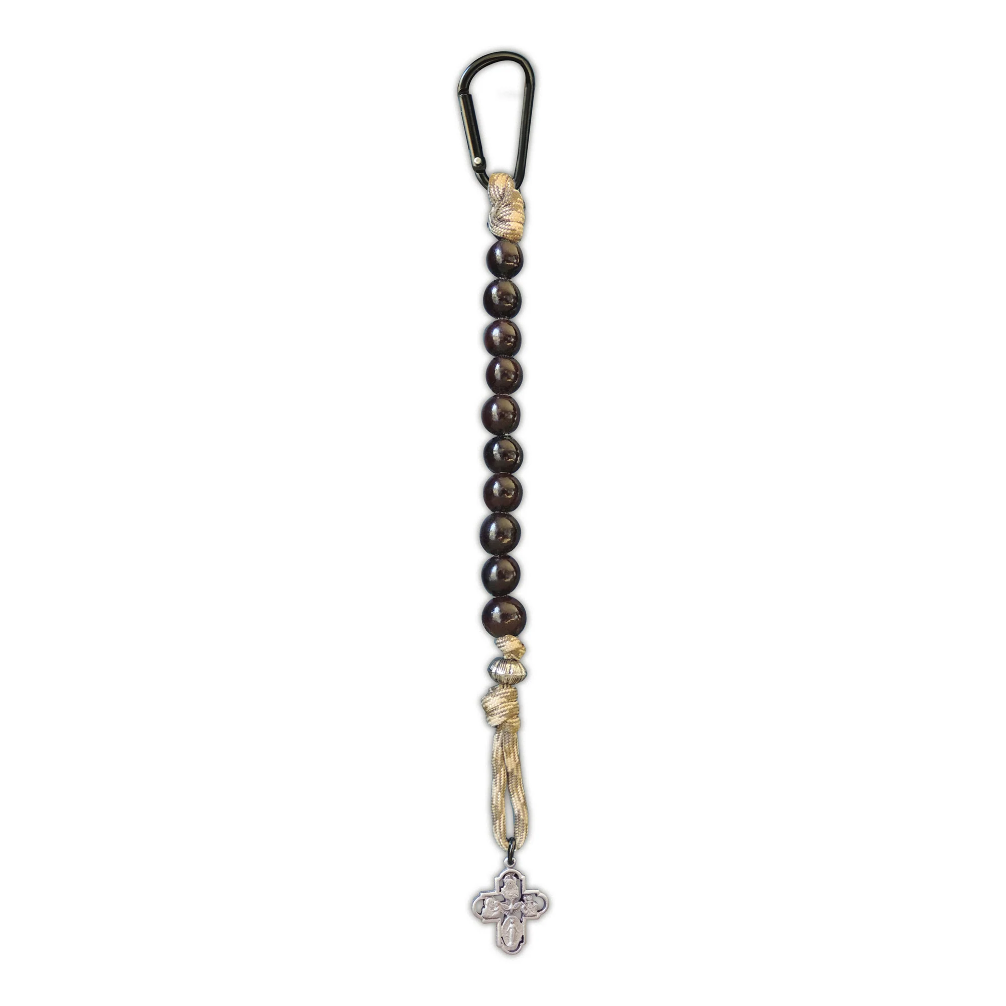 4 Way Cross Brown Paracord One-Decade Rosary