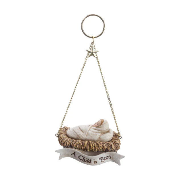 A Child is Born Baby Jesus Ornament