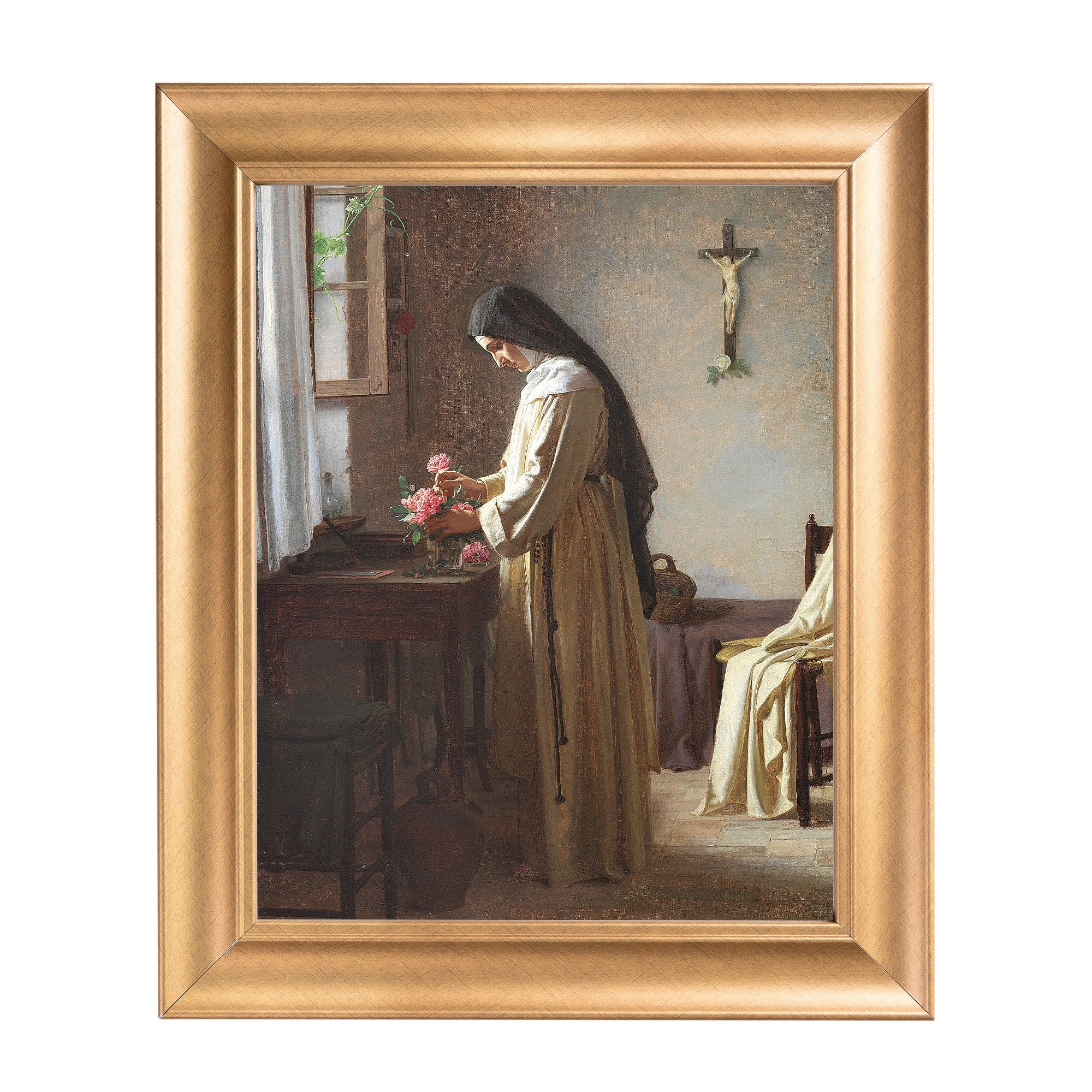 A Nun at Morning Gold Framed Art Print - Multiple Sizes - Image 5