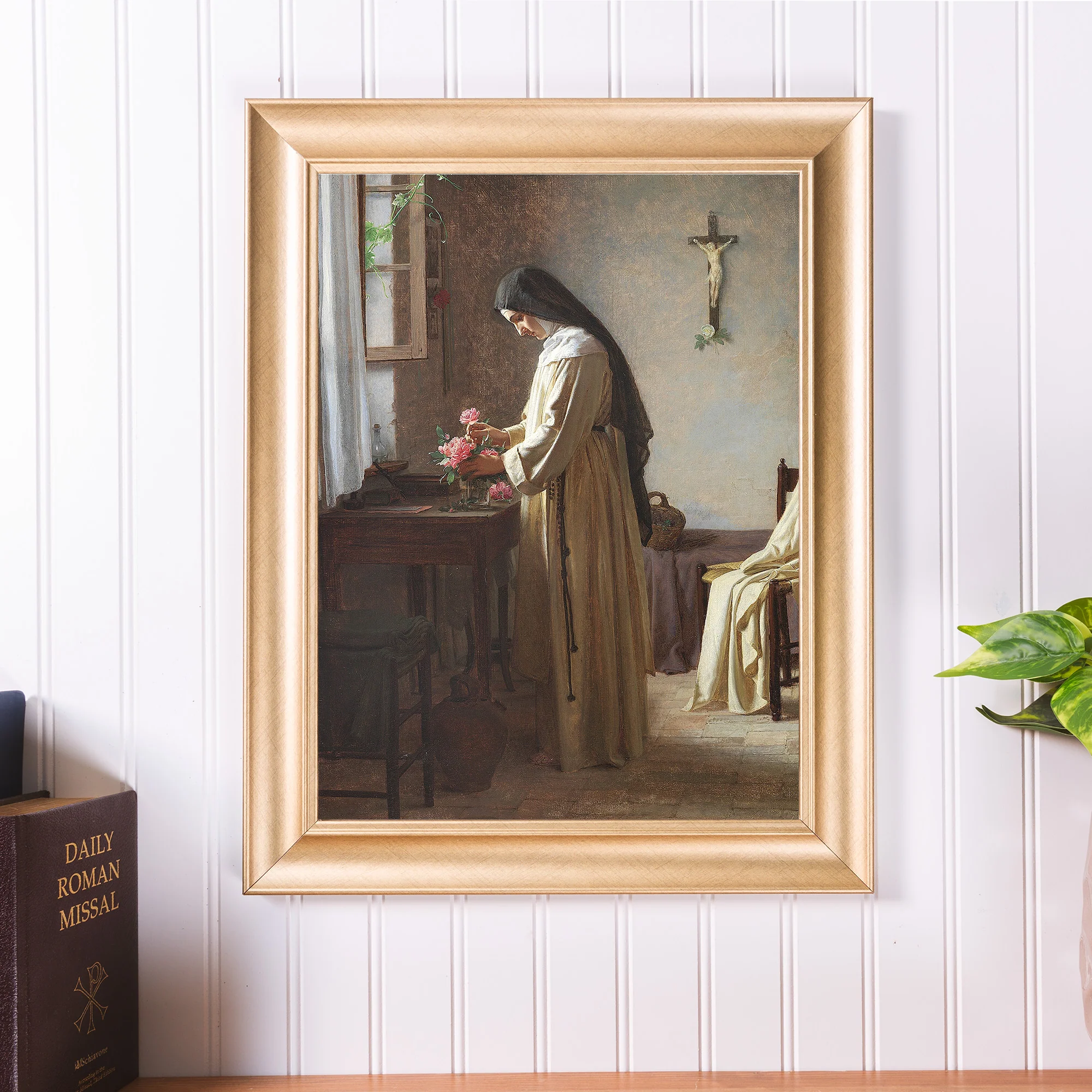 A Nun at Morning Gold Framed Art Print - Multiple Sizes - Image 6