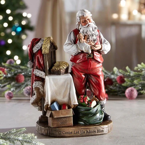 Adoring Santa Figurine - Image 2
