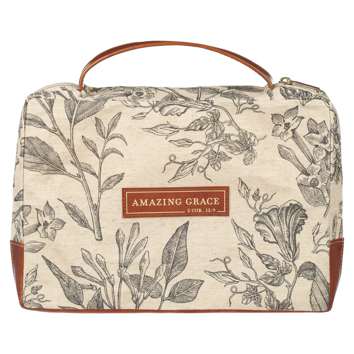 Amazing Grace Floral Canvas Bible Cover