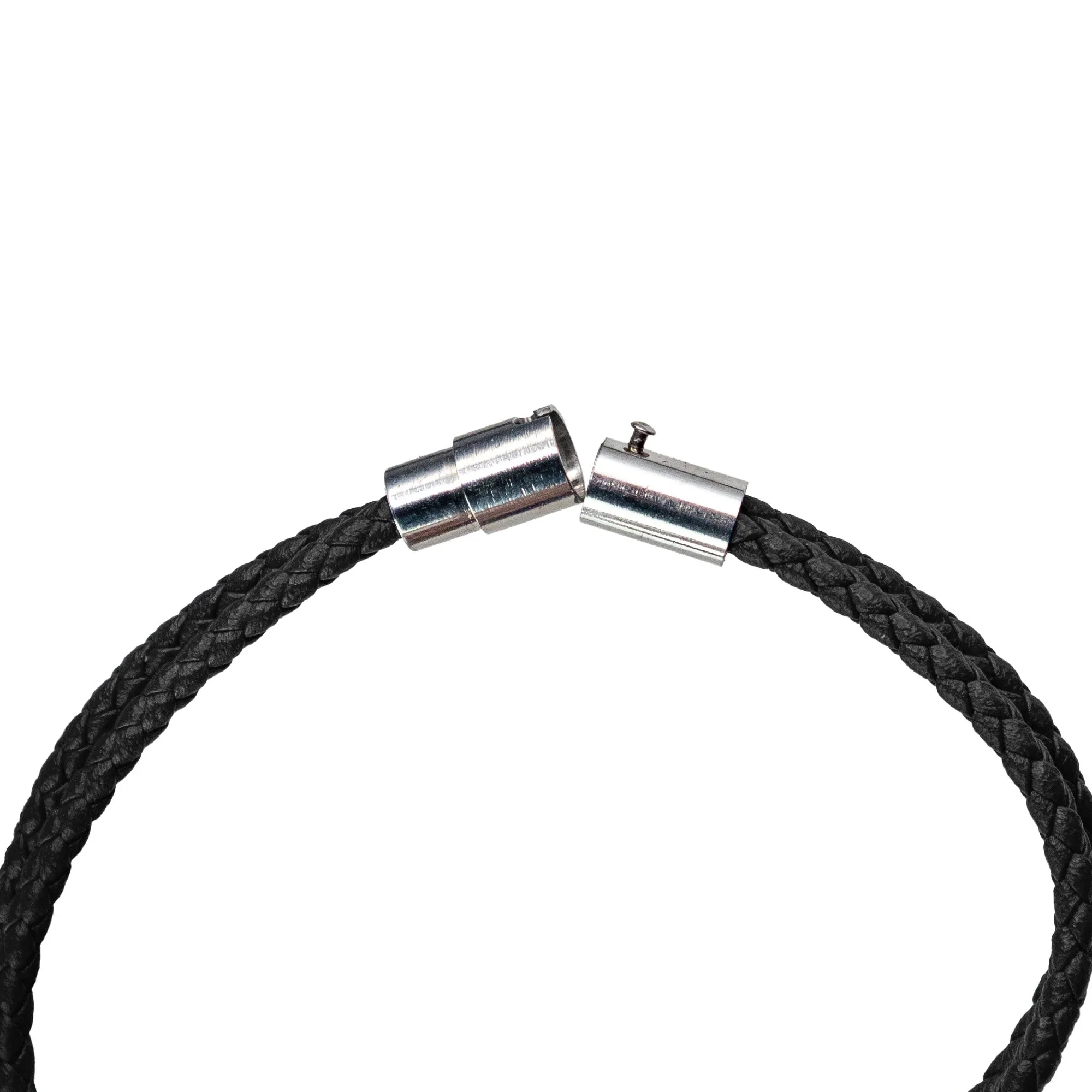 Anchored in Christ Black Leather Bracelet - Image 2