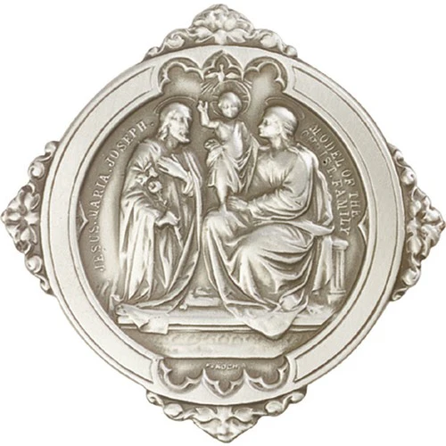 Antique Silver Holy Family Visor Clip
