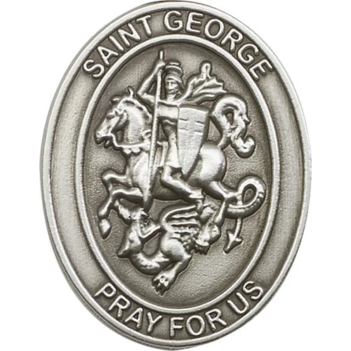Antique Silver St. George Visor Clip