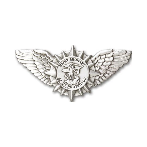Antique Silver St. Michael / Wings Visor Clip - Image 2