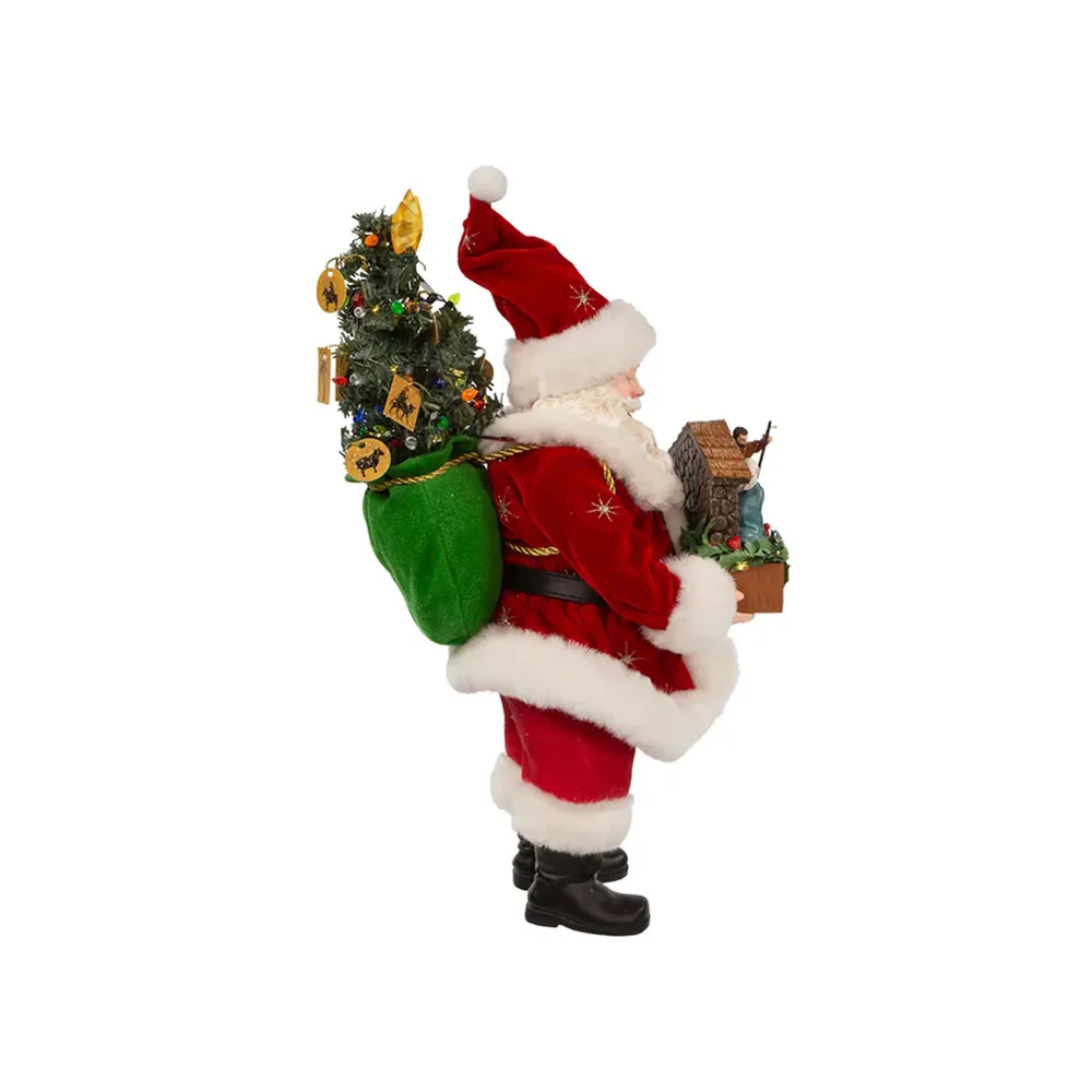 Battery Operated LED Santa Holding Nativity Scene - 13" - Image 3