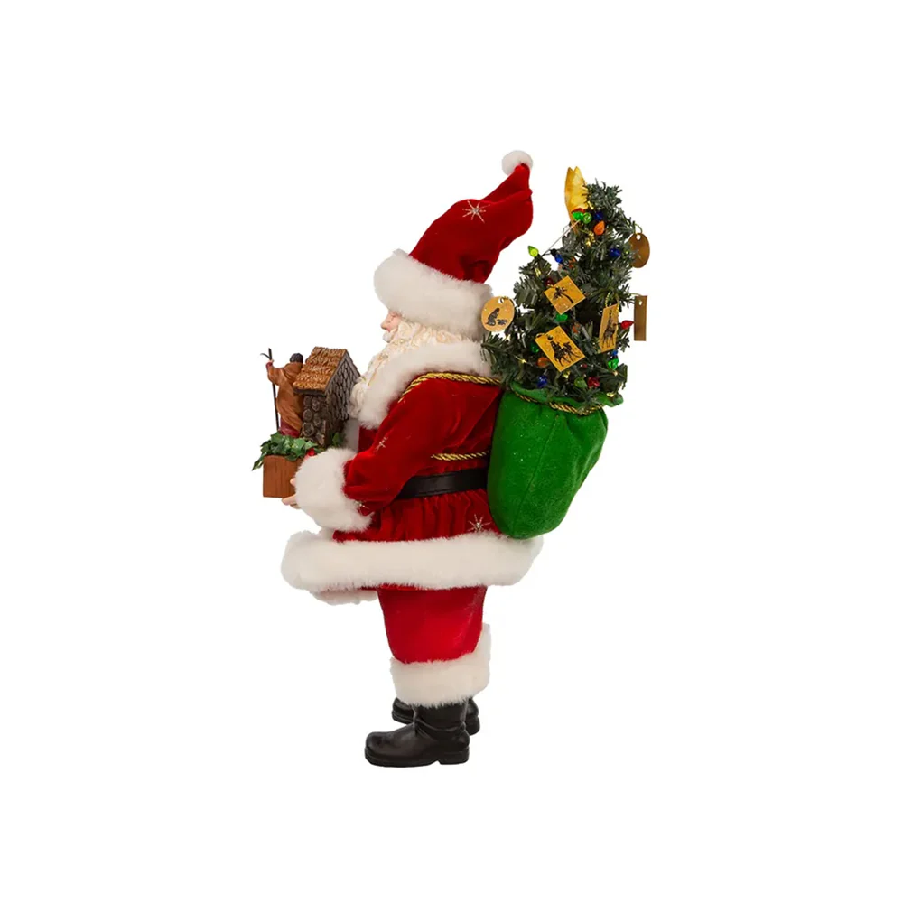 Battery Operated LED Santa Holding Nativity Scene - 13" - Image 5