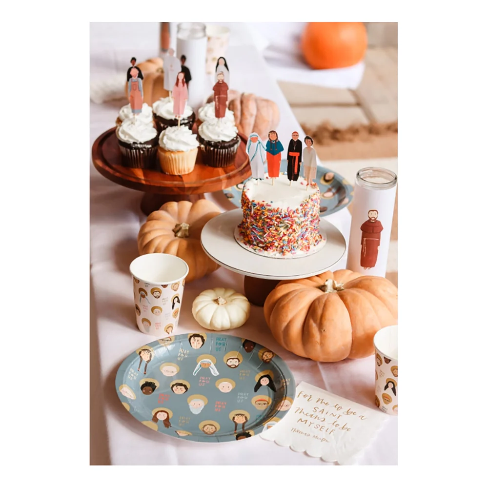 Be A Heart All Saints Party Plates & Cups Set - (8 of Each) - Image 3