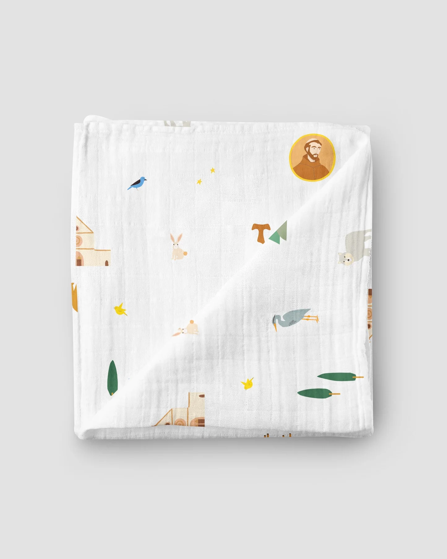Be A Heart - St. Francis Muslin Swaddle Baby Blanket