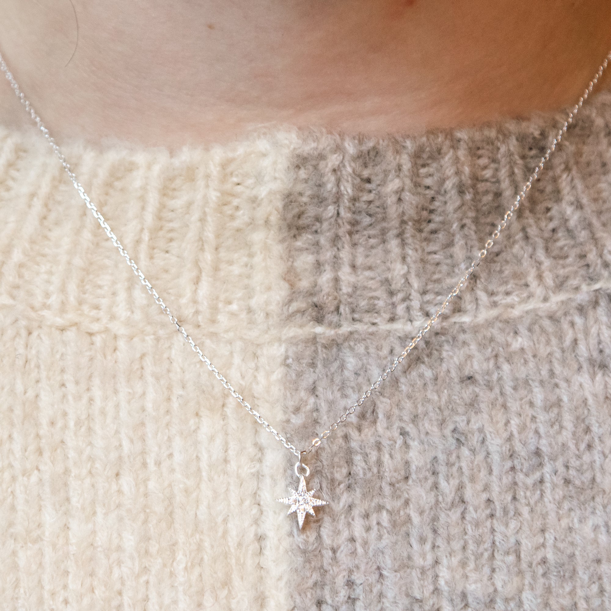 Be The Light Star Pendant Necklace - Silver