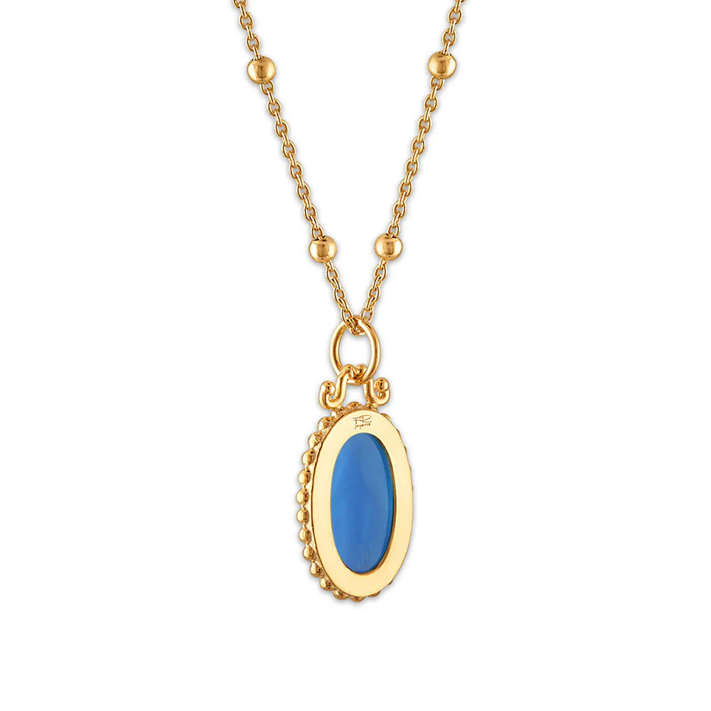 Beaded Miraculous Mary Stone Cameo Necklace - Image 3