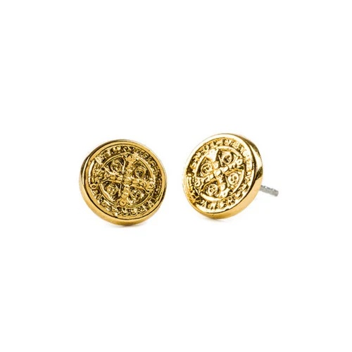 Benedictine Cross Stud Earring