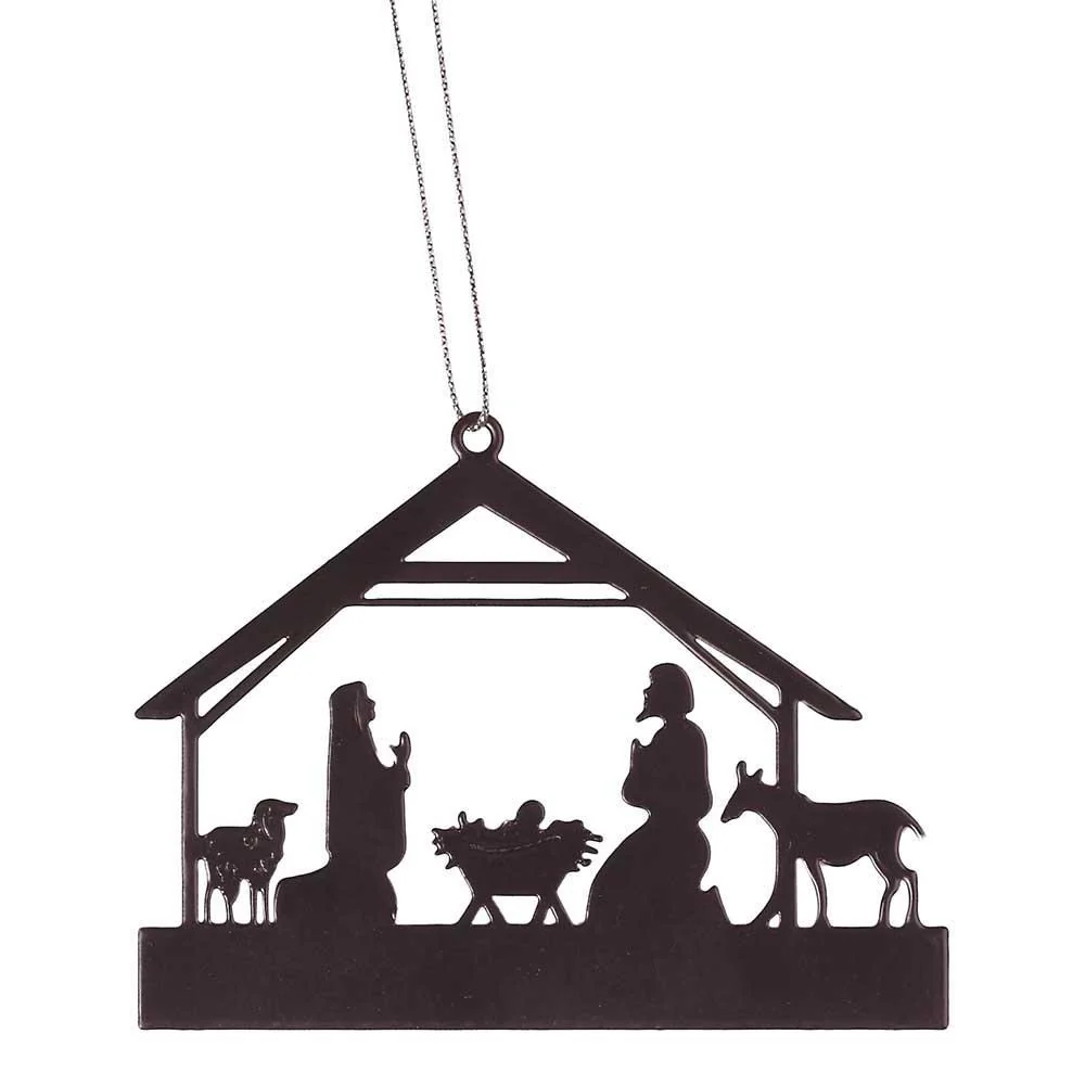Black Metal Silhouette Nativity Ornament