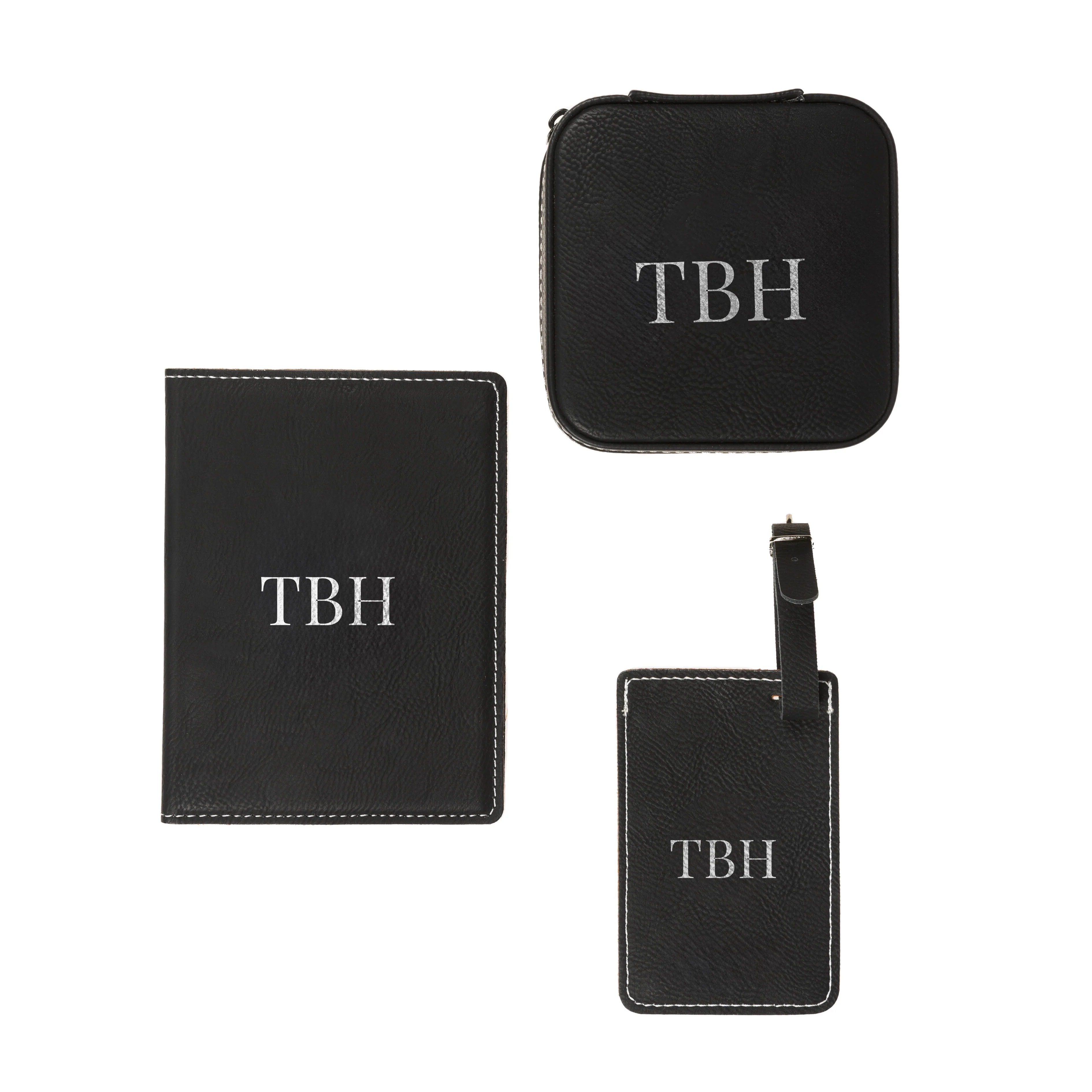 Black Personalized Travel Set - 3 Pieces - Image 2