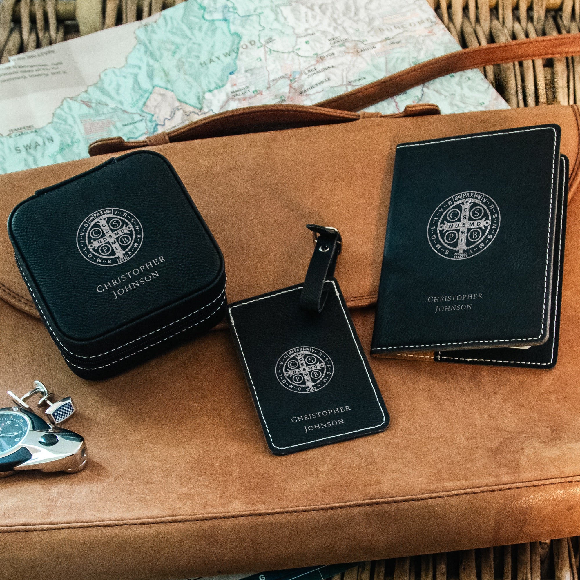 Black St. Benedict Travel Set - 3 Pieces