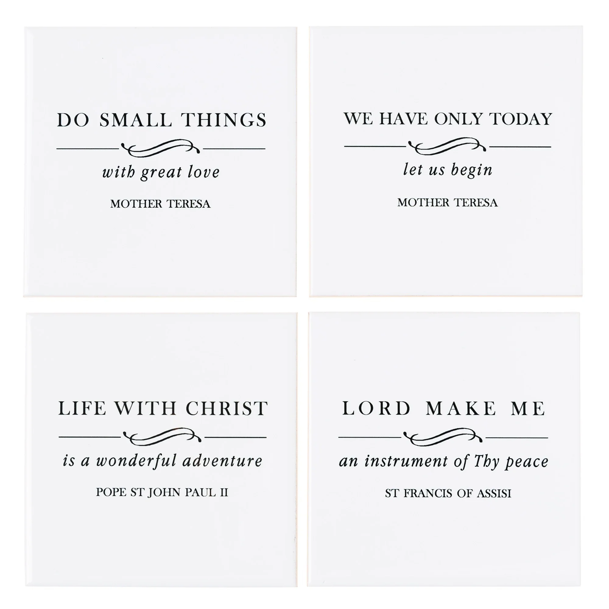 Black & White Saint Quote Coasters - Set of 4 - Image 2