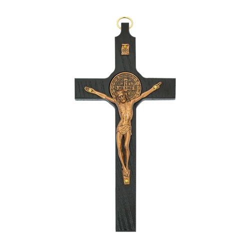 Black Wood and Copper St. Benedict Crucifix - 8"