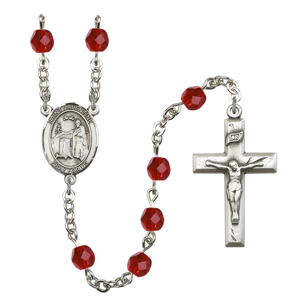 Bliss St. Valentine of Rome Red July Rosary 6mm