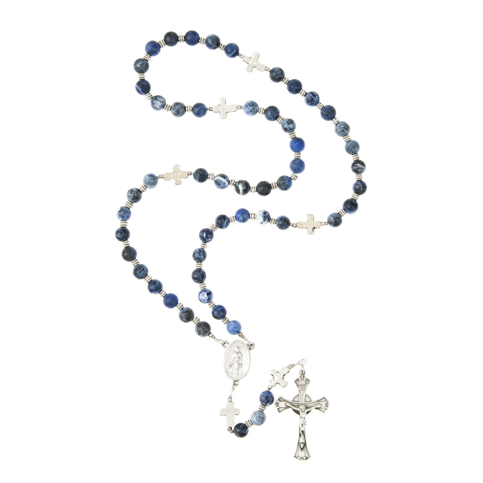 Blue and Silver St. Peregrine Rosary - Image 3
