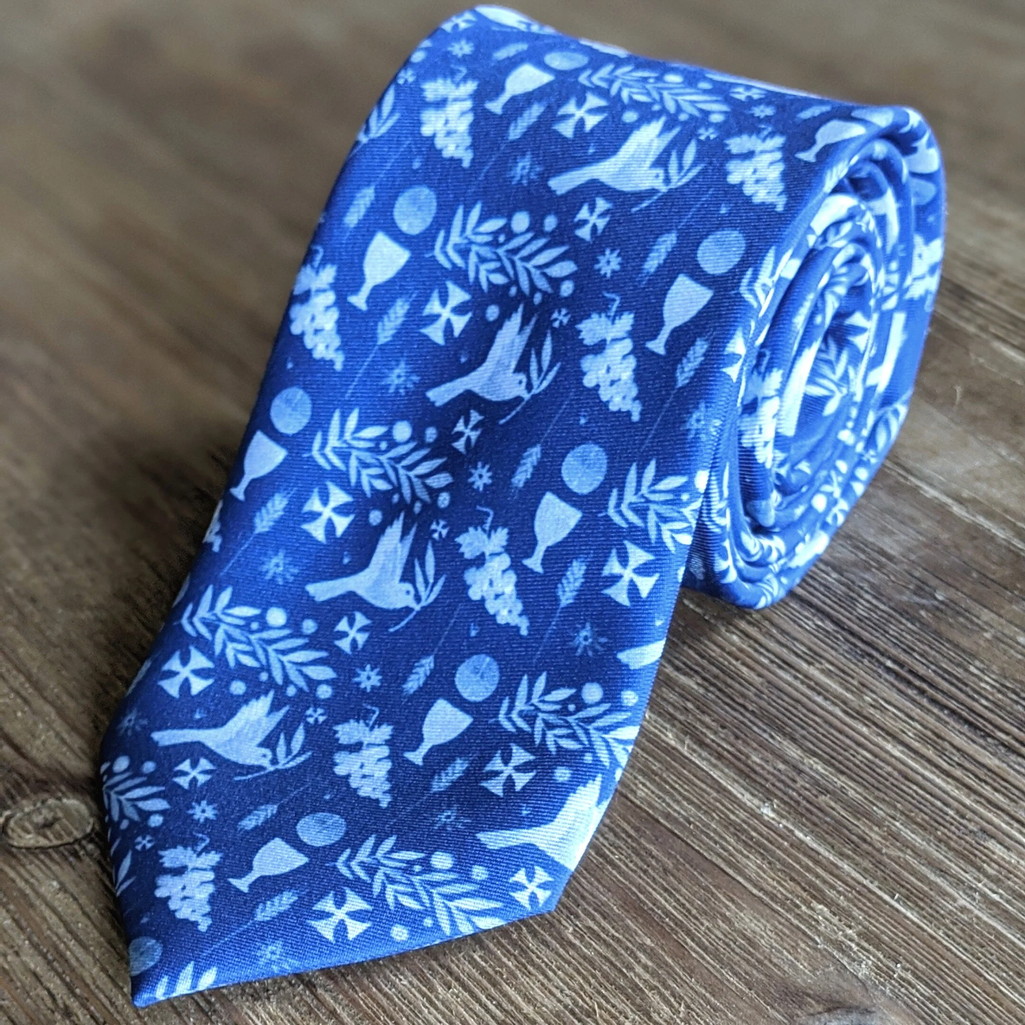 Blue Bread of Life Men's Tie - Image 2