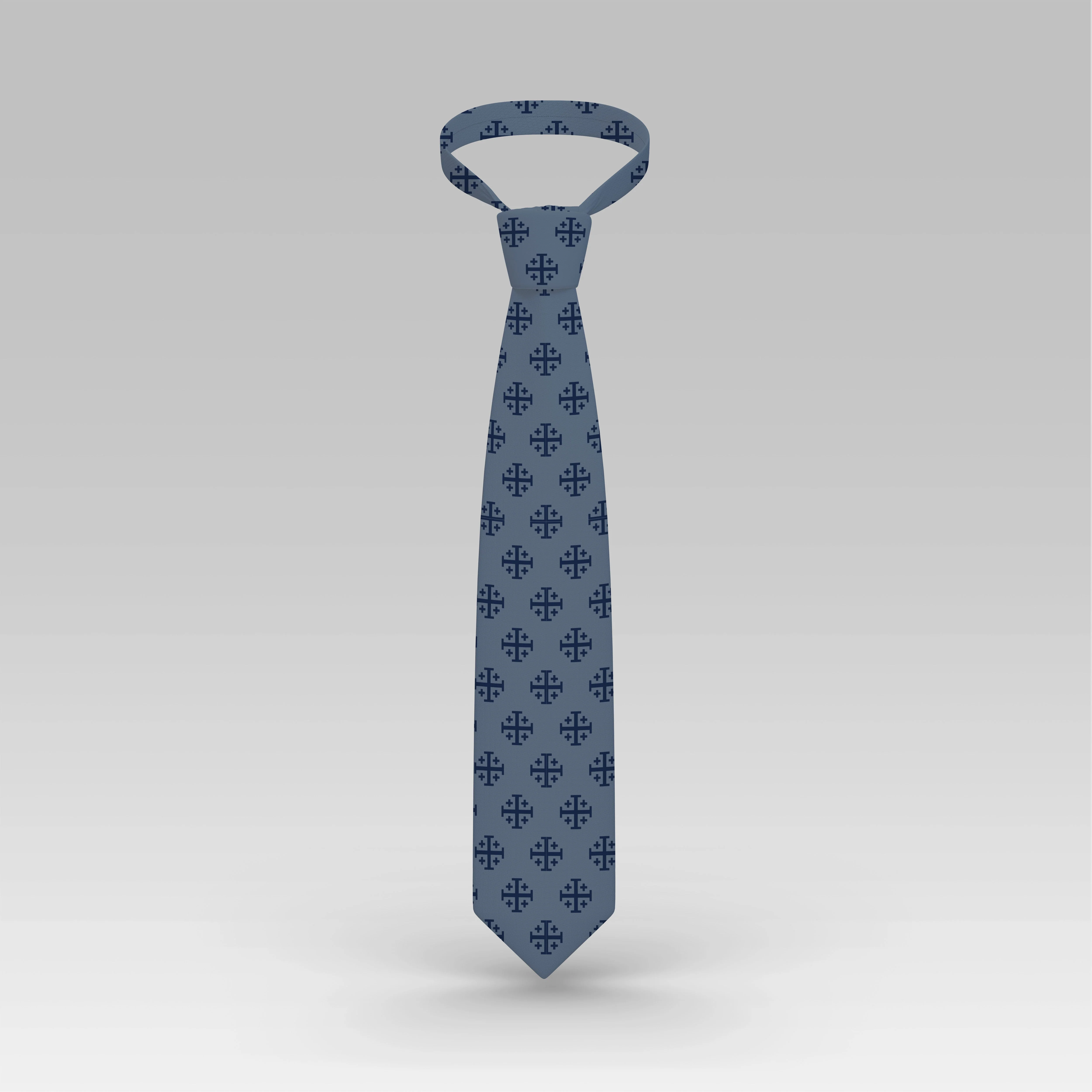 Blue Jerusalem Cross Necktie - Image 2