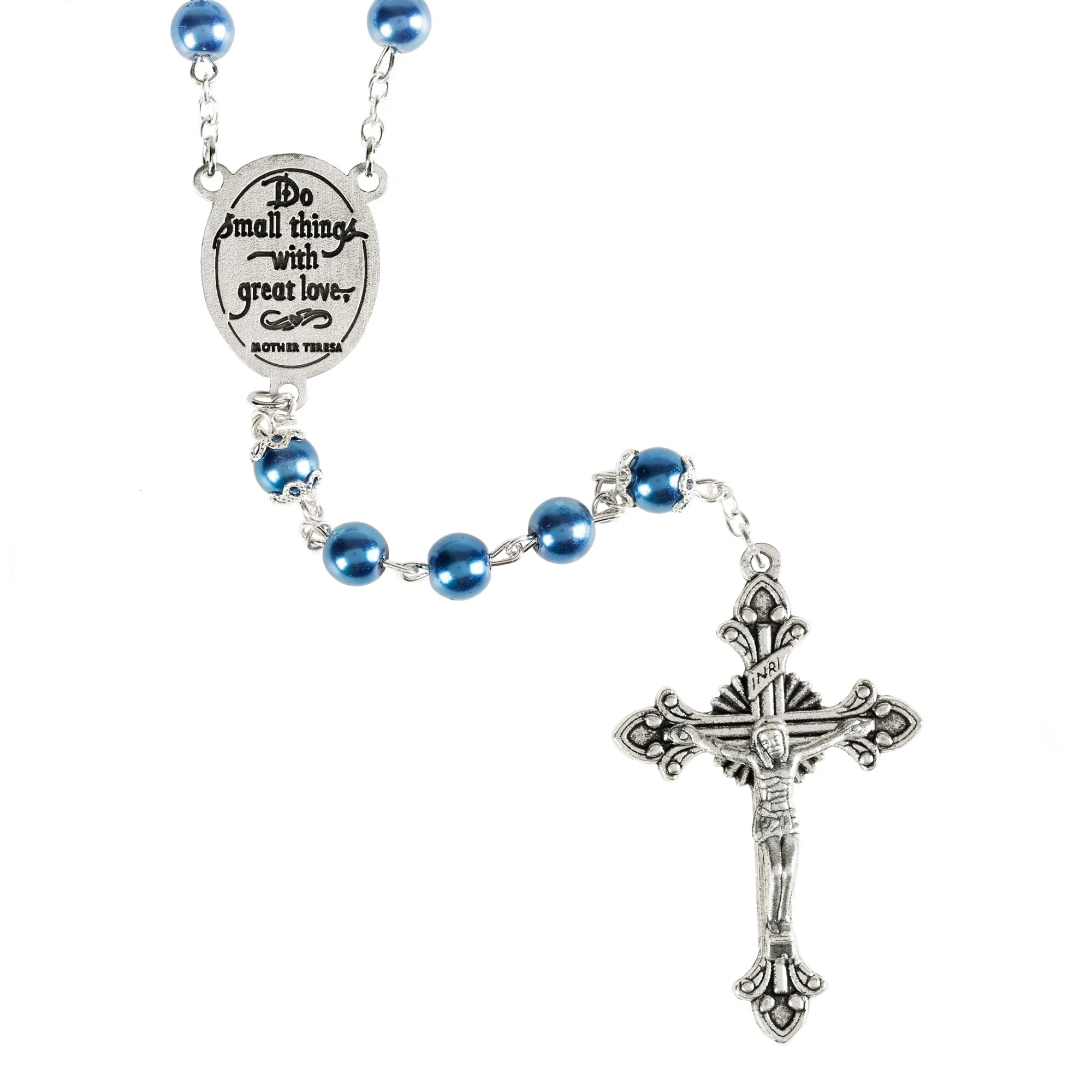 Blue Pearl Mother Teresa Rosary - Image 2