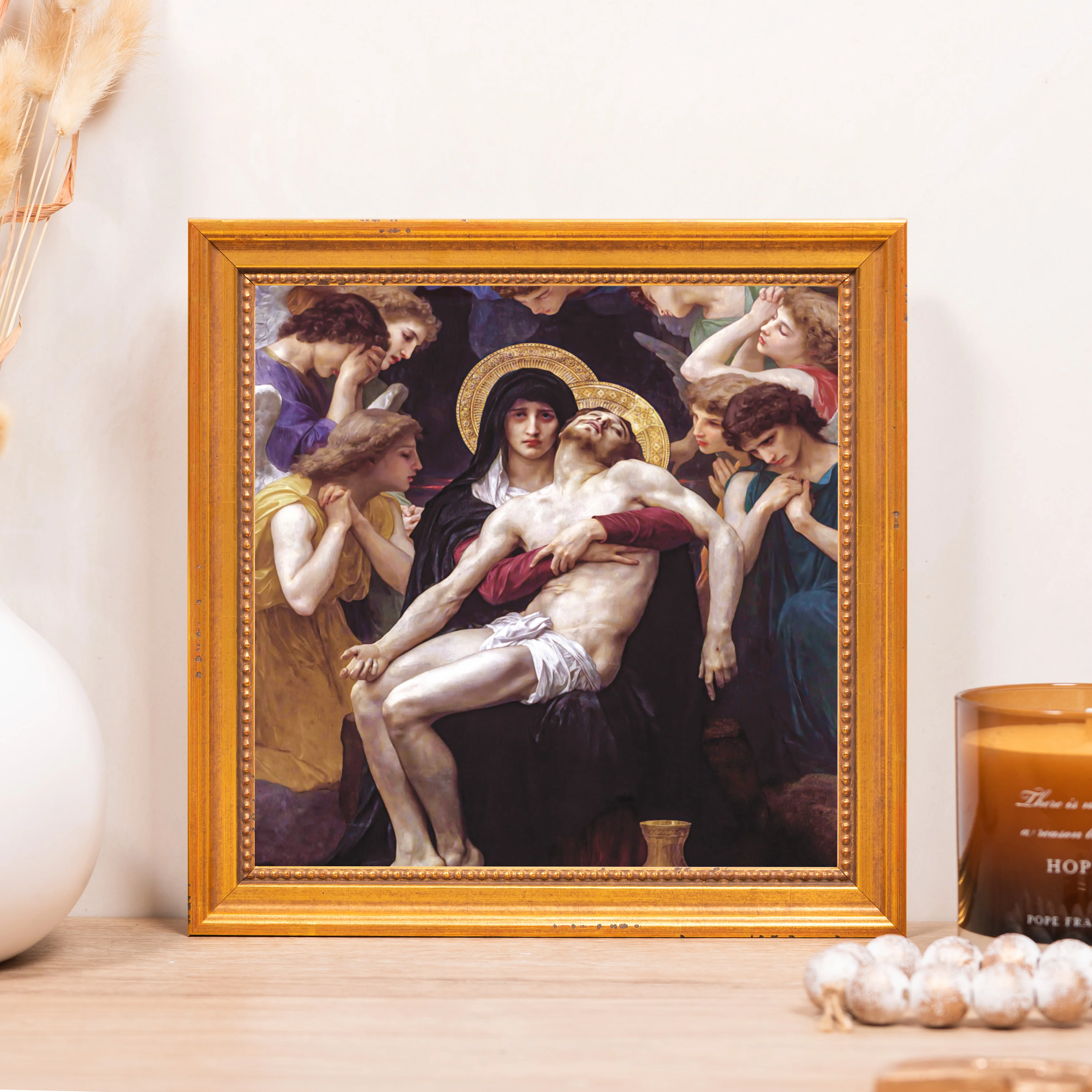 Bouguereau's Pieta Framed Canvas - Sacred Mini Collection - Image 4