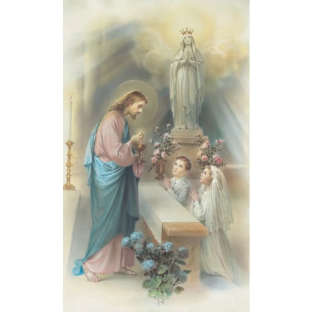 Laminated Boy and Girl First Communion Personalized Prayer Card