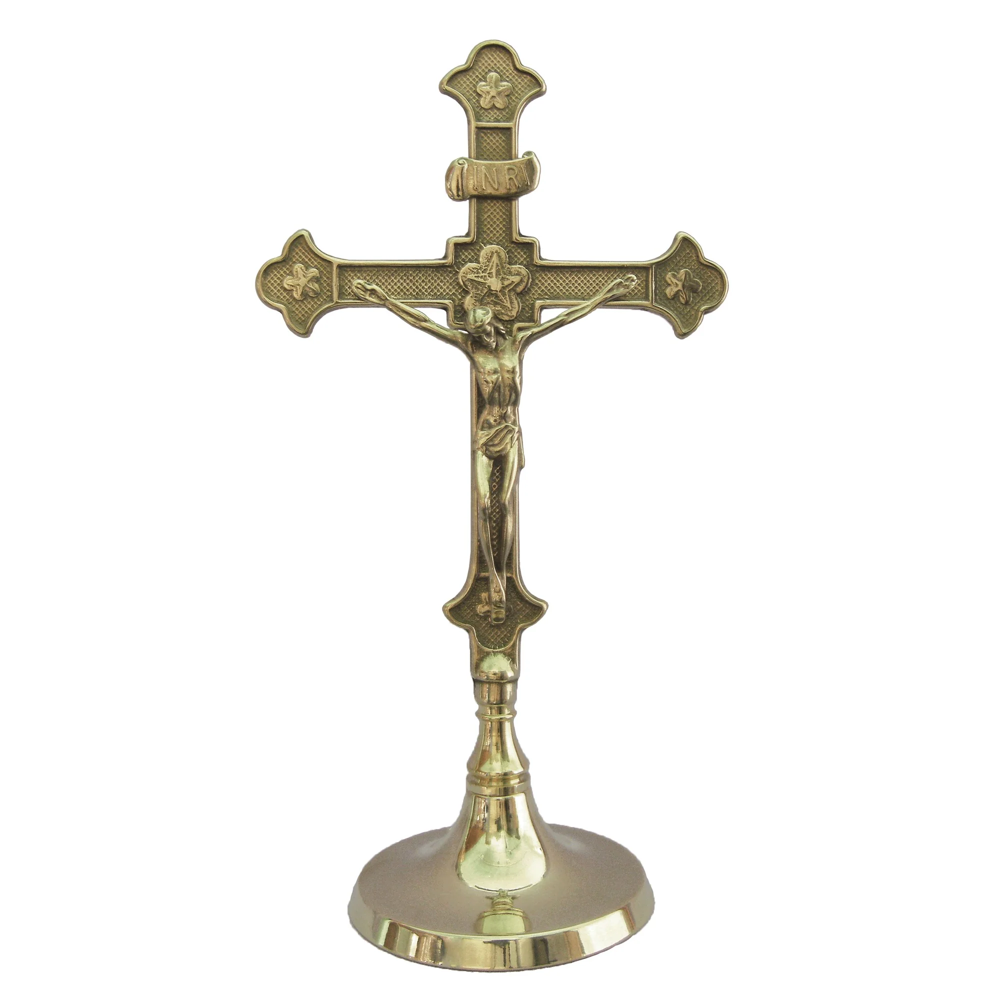 Brass Standing Crucifix, 11.5"