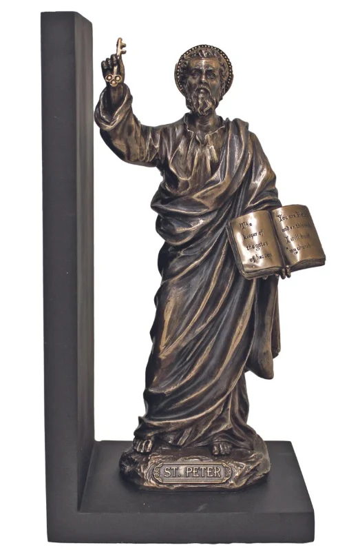 Cold Cast Bronze St. Peter Bookend (Sold Individually) - 9.5" - Image 3