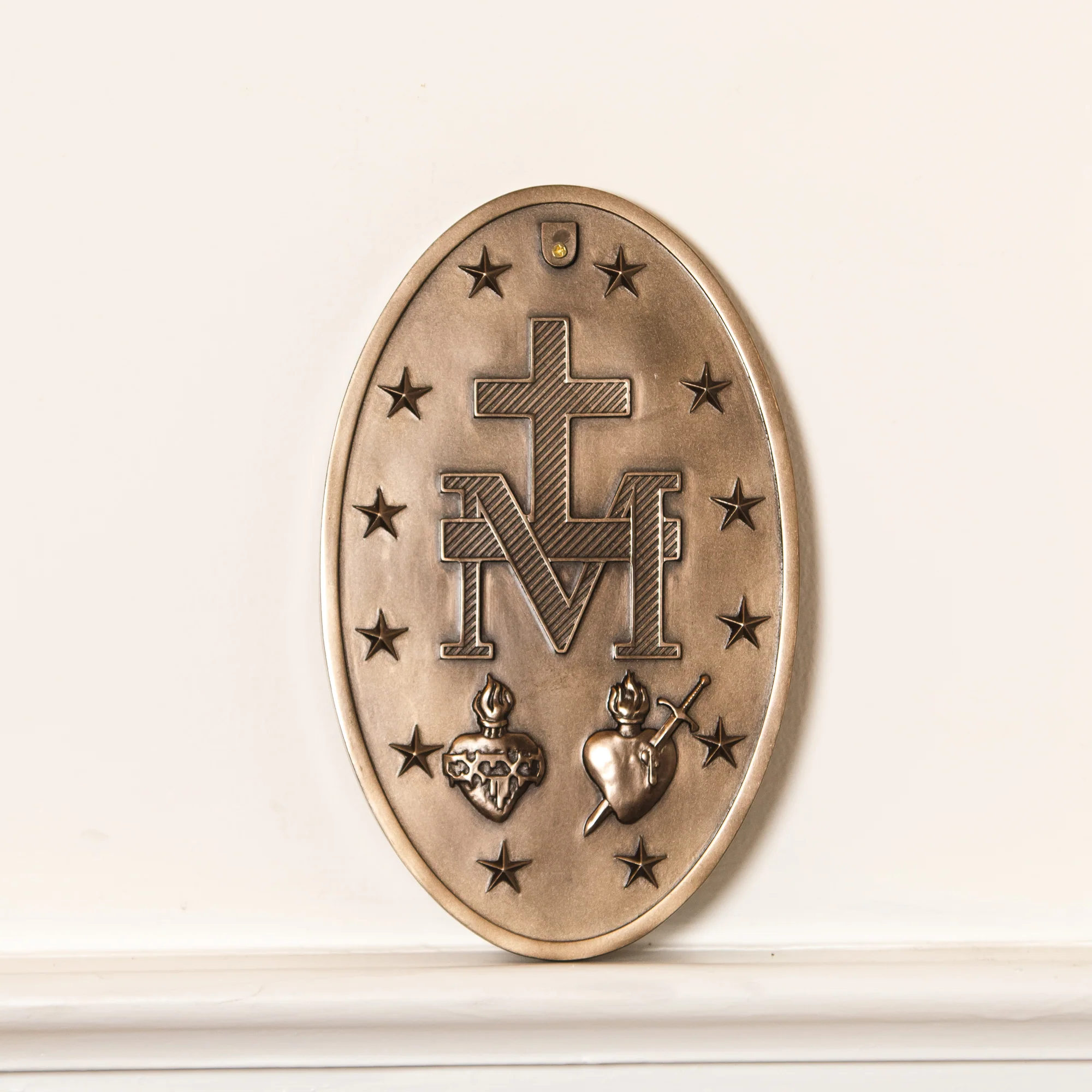 Bronze Style Miraculous Medal Wall Plaque - 8" - Image 3