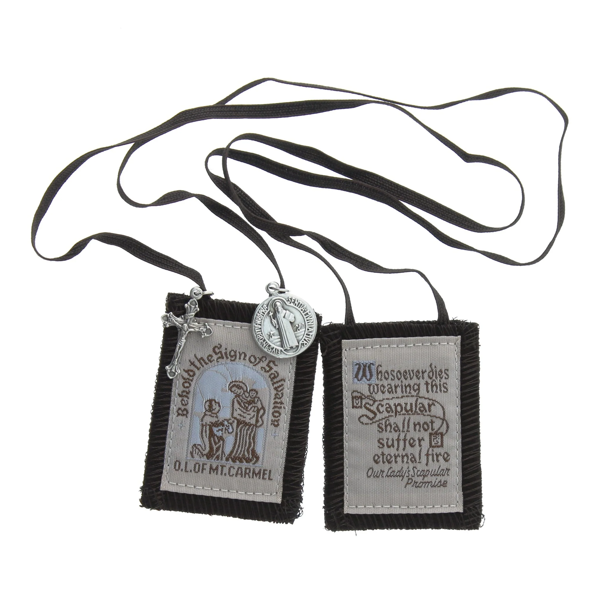 Brown Scapular with Brown Strings - Small - Image 2
