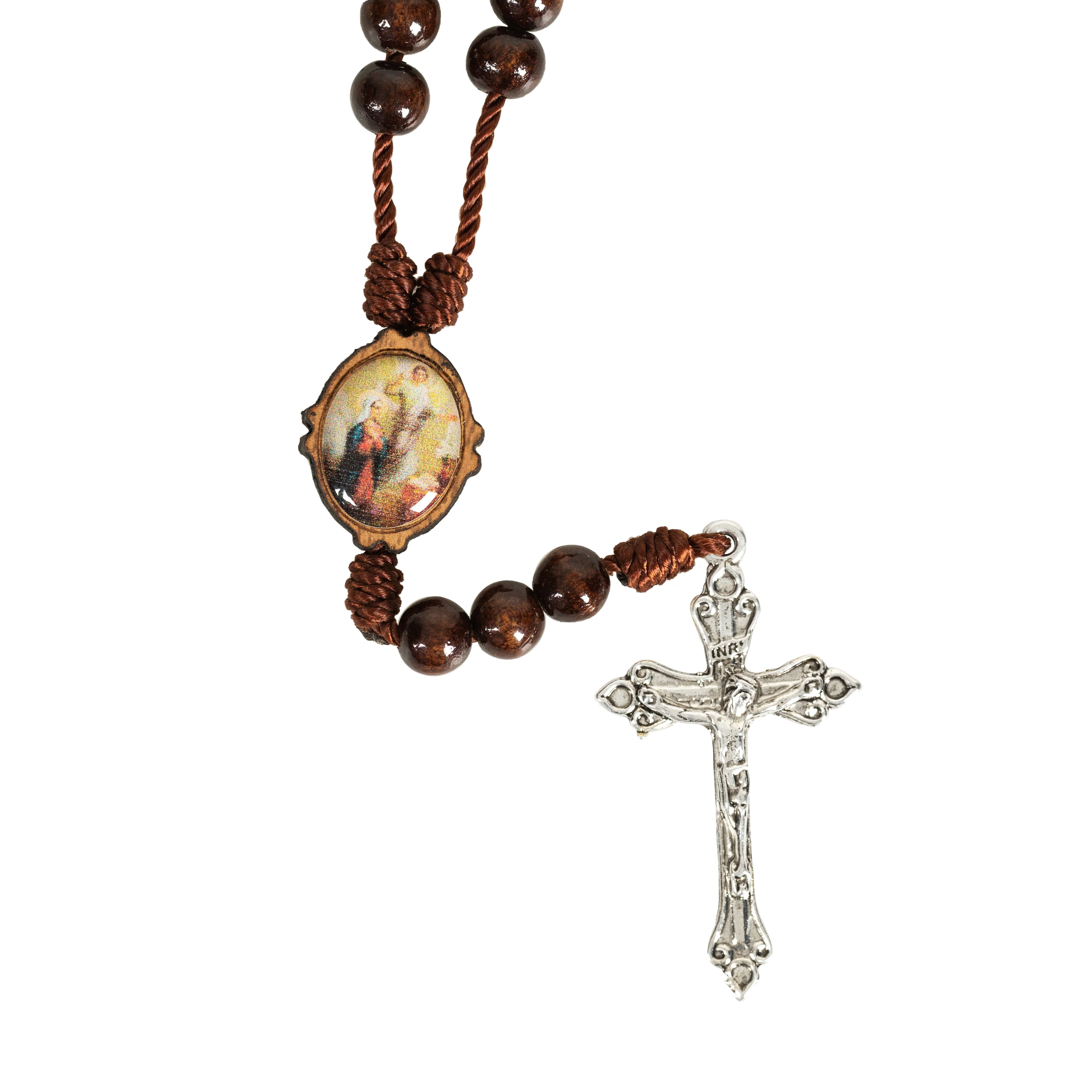 Brown Wood Rosary for St. Joseph - Image 3