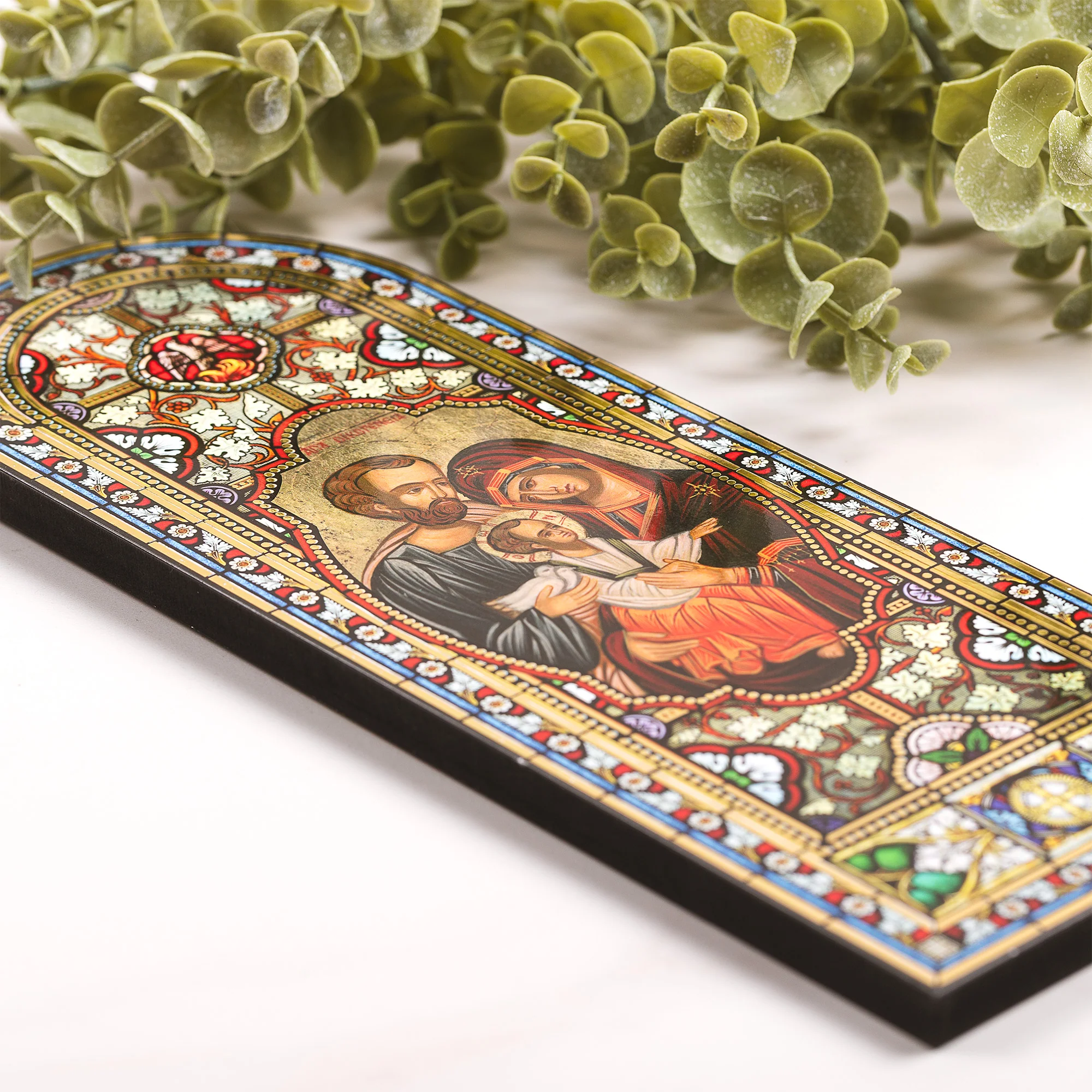 Cathedral Window Holy Family Icon Plaque - Image 2
