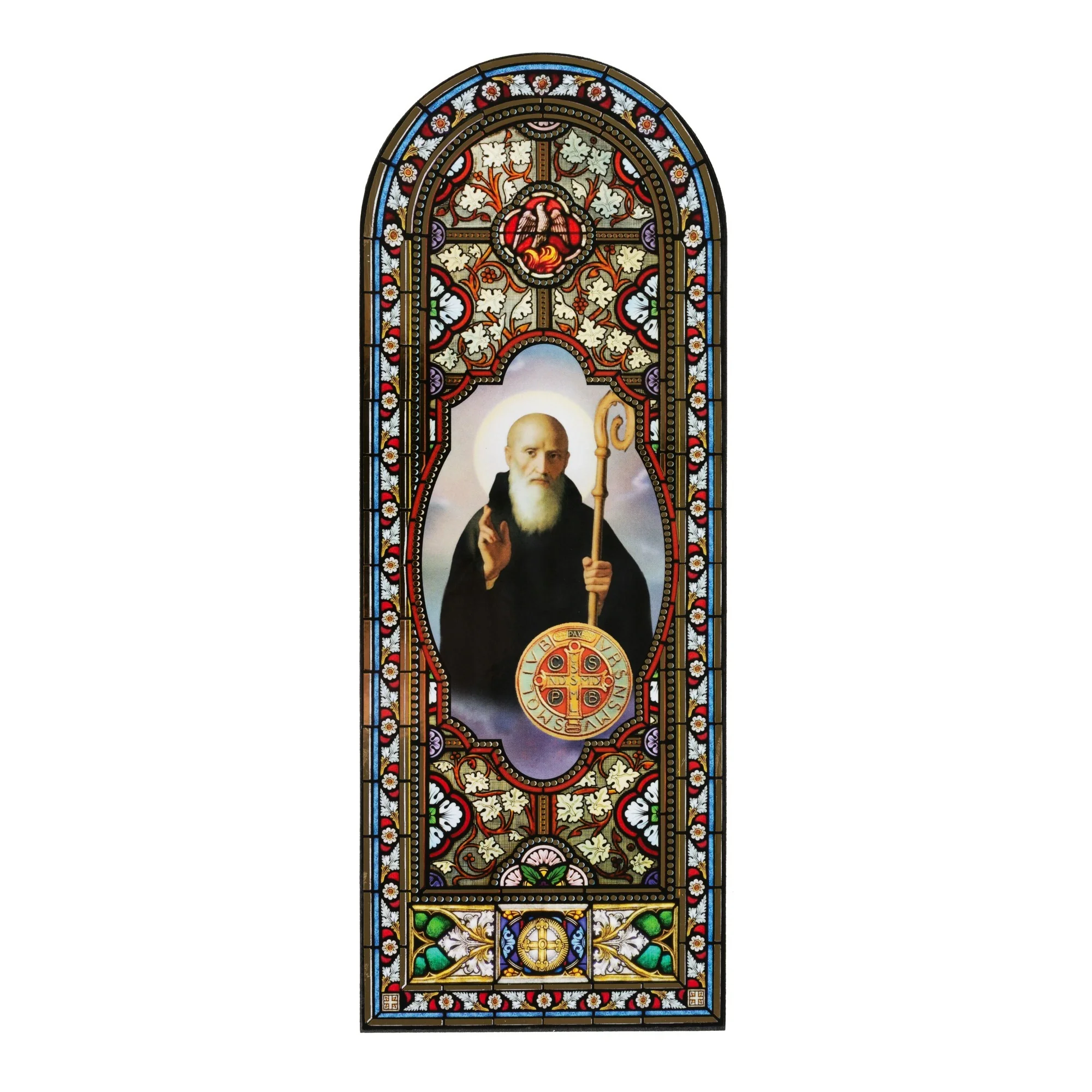 Cathedral Window St. Benedict Plaque
