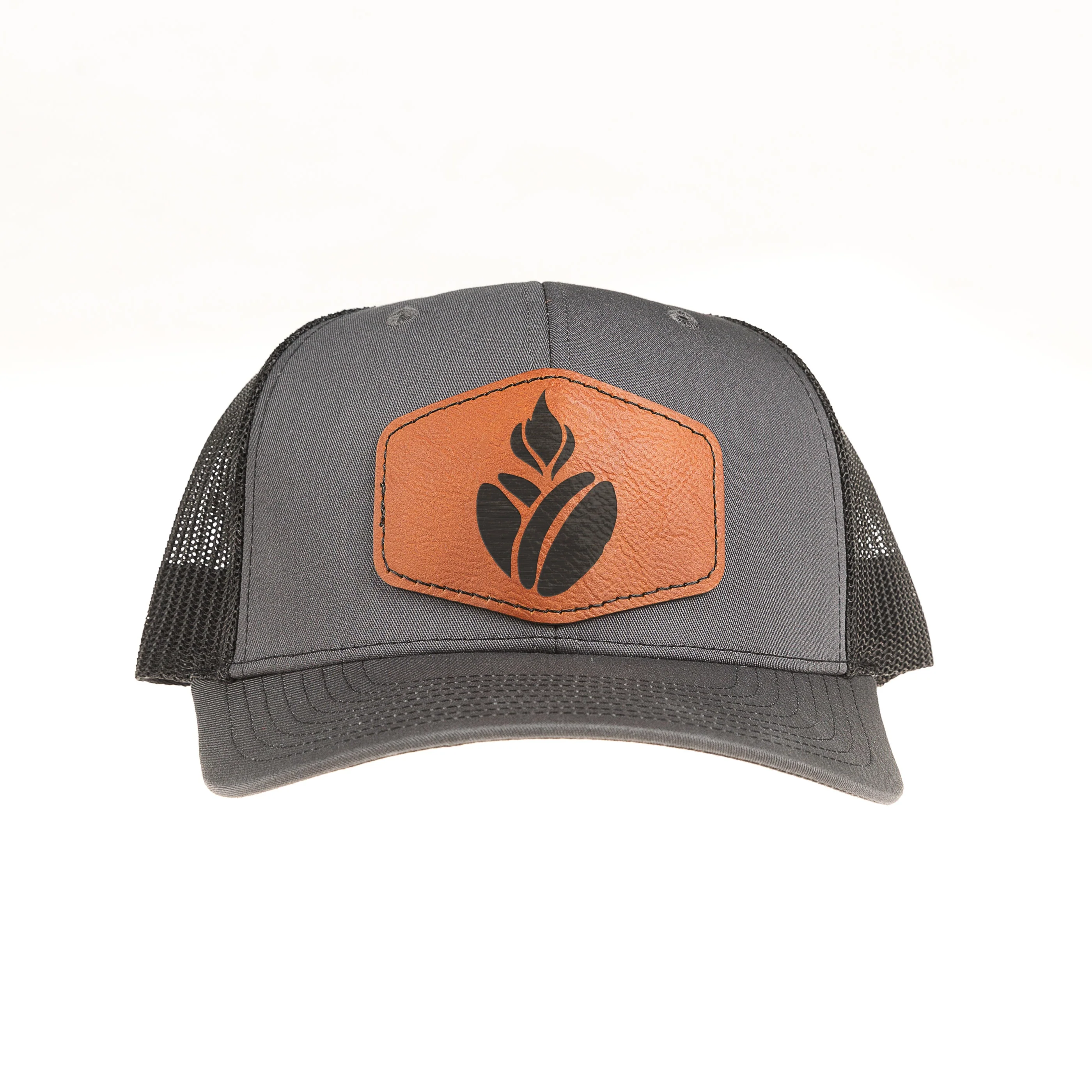 Catholic Coffee Logo Leather Patch Ball Cap - Image 3