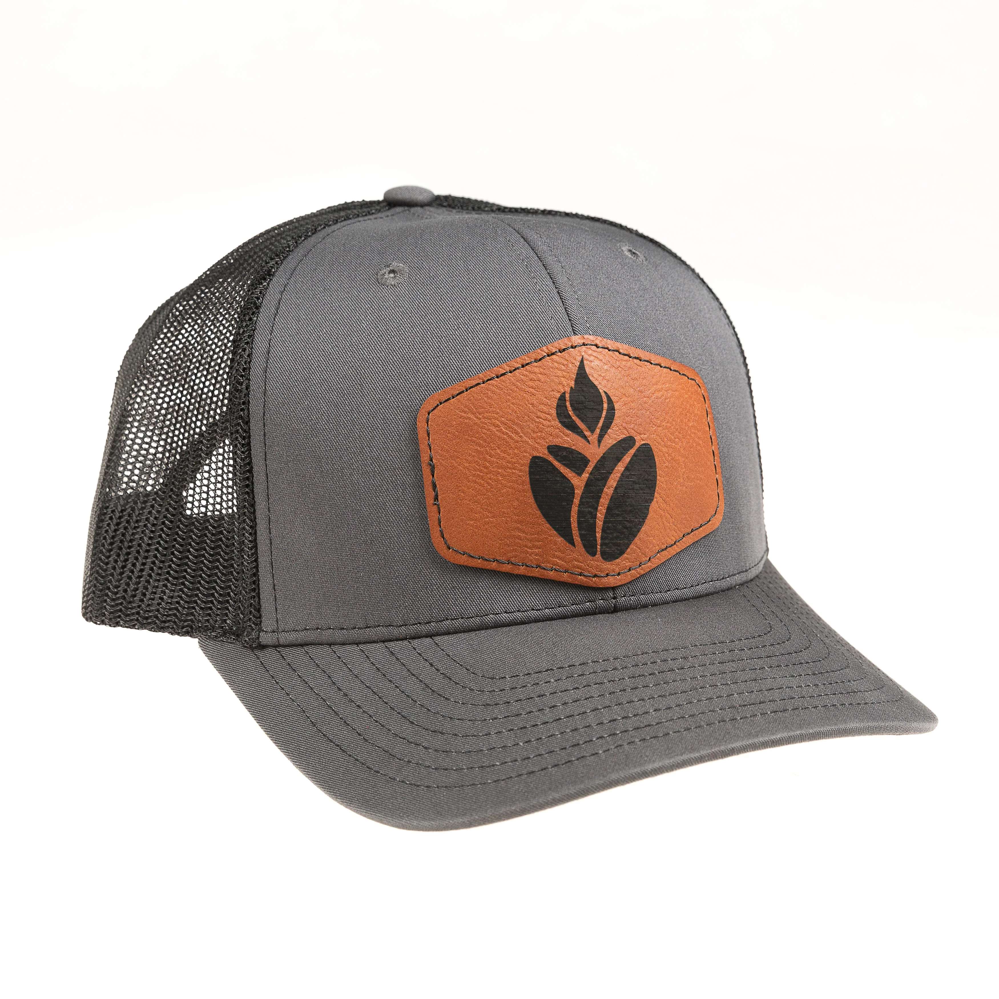 Catholic Coffee Logo Leather Patch Ball Cap - Image 4