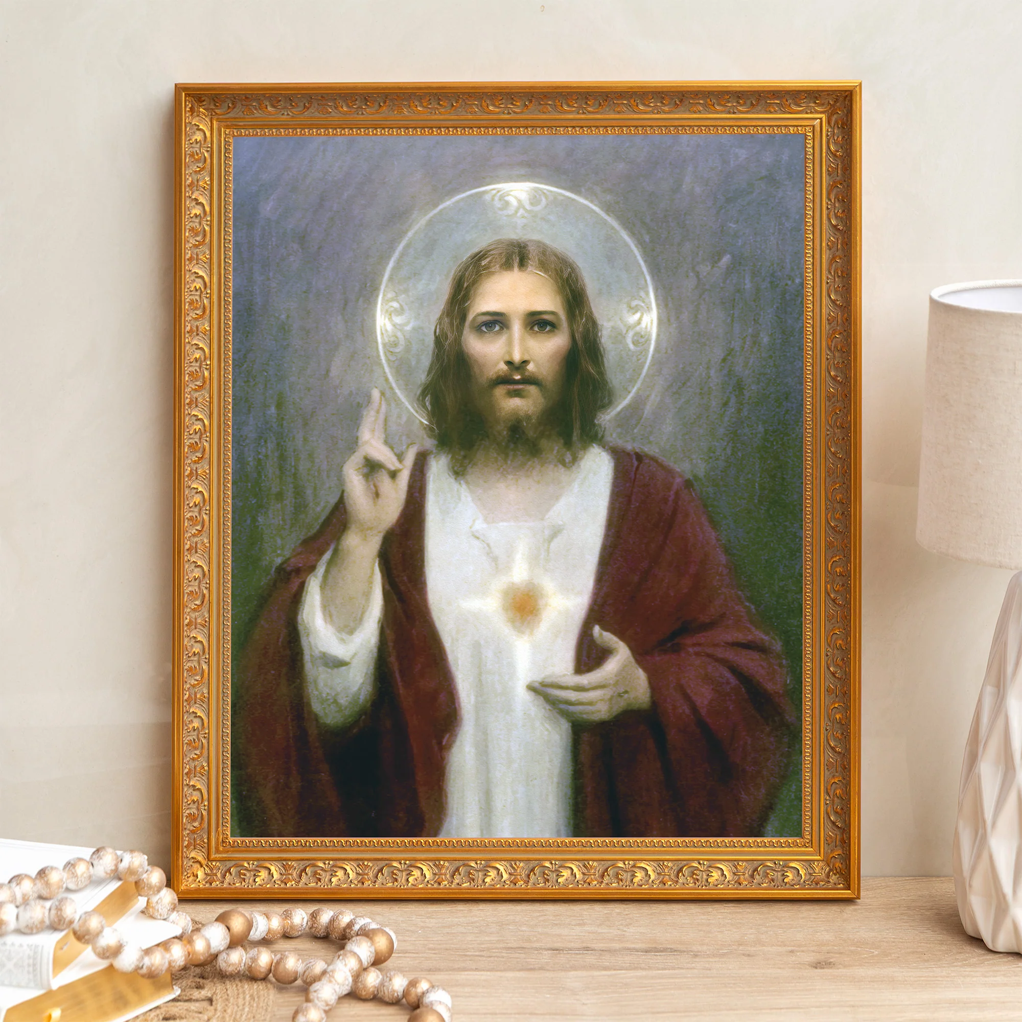 Chambers Sacred Heart of Jesus Framed Canvas - Sacred Signature Collection